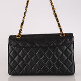 Chanel Small Single Flap Black Lambskin 1991 24K GP