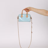 Rare Louis Vuitton 2024 Sky Blue Vernis Monogram Speedy Nano Bag
