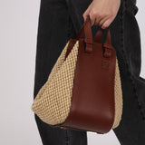 Loewe Raffia Leather-Trimmed Small Hammock