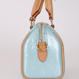 Rare Louis Vuitton 2024 Sky Blue Vernis Monogram Speedy Nano Bag