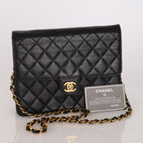 Chanel Single Flap Black Lambskin 2004 24K GP