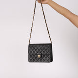 Chanel Single Flap Black Lambskin 2004 24K GP