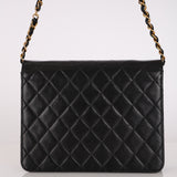 Chanel Single Flap Black Lambskin 2004 24K GP