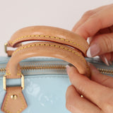 Rare Louis Vuitton 2024 Sky Blue Vernis Monogram Speedy Nano Bag