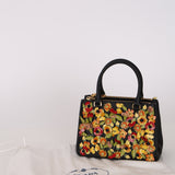Prada Saffiano Small Garden Galleria Double Zip Tote