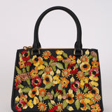 Prada Saffiano Small Garden Galleria Double Zip Tote