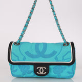 Chanel Medium Single Flap Camellia Print Canvas 2008 SHW