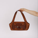 Prada Brown Cuoio Buckle Shoulder Bag