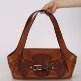 Prada Brown Cuoio Buckle Shoulder Bag