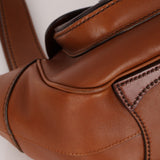 Prada Brown Cuoio Buckle Shoulder Bag