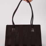 Saint Laurent Chocolate Jacquard Shopper Tote