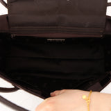 Saint Laurent Chocolate Jacquard Shopper Tote