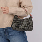 Fendi Charcoal and Coral Zucchino Mini Pochette