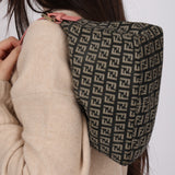 Fendi Charcoal and Coral Zucchino Mini Pochette