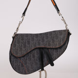 Limited Edition Christian Dior 2005 Grey Diorissimo Flight Saddle Bag