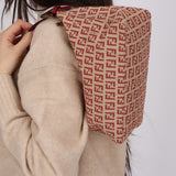 Fendi Beige and Raspberry Zucchino Mini Pouch