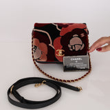 Chanel Mini Flap Paris Cosmopolite Velvet Camellia and Lambskin 2017 AGHW