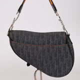 Limited Edition Christian Dior 2005 Grey Diorissimo Flight Saddle Bag