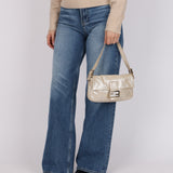 Fendi Metallic Gold Crystal Baguette