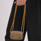 Fendi Beige Embossed Zucca Nano Baguette