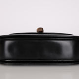 Gucci 1947 Black Boxcalf Bamboo Turnlock Top Handle