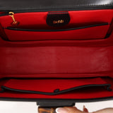 Gucci 1947 Black Boxcalf Bamboo Turnlock Top Handle