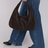 Bottega Veneta Chocolate Brown Lambskin Intrecciato Medium Hobo