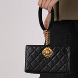 Chanel 2019 Black Lambskin Evening By The Sea Clutch
