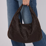 Bottega Veneta Chocolate Brown Lambskin Intrecciato Medium Hobo