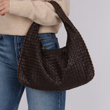 Bottega Veneta Chocolate Brown Lambskin Intrecciato Medium Hobo