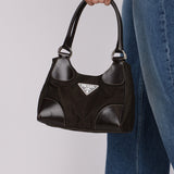 Vintage Prada 2002 Chocolate Tessuto Moon Bag
