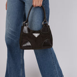 Vintage Prada 2002 Chocolate Tessuto Moon Bag