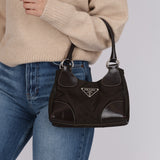 Vintage Prada 2002 Chocolate Tessuto Moon Bag