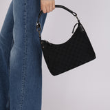 Gucci Black Monogram Crescent Hobo Bag
