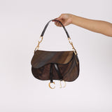 Dior Double Saddle Brown Canvas 2001