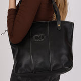 Christian Dior CD Leather Shopper Tote 1990s GHW