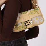 Limited Edition Fendi Leather Floral Mesh Baguette