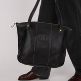 Christian Dior CD Leather Shopper Tote 1990s GHW