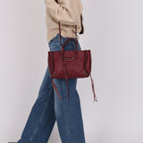 Balenciaga Burgundy Mini Papier A4 Zip Around Tote