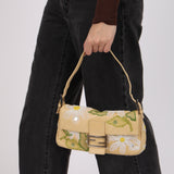 Limited Edition Fendi Leather Floral Mesh Baguette