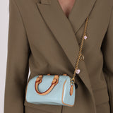 Rare Louis Vuitton 2024 Sky Blue Vernis Monogram Speedy Nano Bag