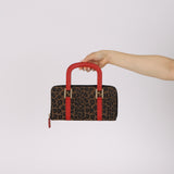 Fendi Leopard Print Top Handle Twin Clutch