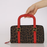 Fendi Leopard Print Top Handle Twin Clutch
