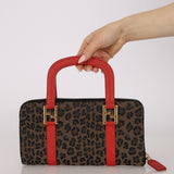 Fendi Leopard Print Top Handle Twin Clutch