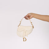 Dior Mini Oblique Saddle Pearl White 2020