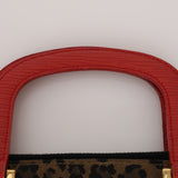 Fendi Leopard Print Top Handle Twin Clutch