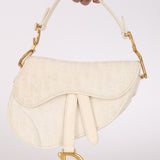 Dior Mini Oblique Saddle Pearl White 2020