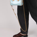Rare Louis Vuitton 2024 Sky Blue Vernis Monogram Speedy Nano Bag