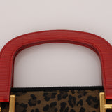 Fendi Leopard Print Top Handle Twin Clutch