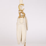 Dior Mini Oblique Saddle Pearl White 2020